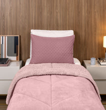Carregar imagem no visualizador da galeria, Coberdrom Winter Colors Solteiro Avulso Sherpa Colorida Dupla Face Rosê - Lavive