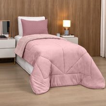 Carregar imagem no visualizador da galeria, Coberdrom Winter Colors Solteiro Avulso Sherpa Colorida Dupla Face Rosê - Lavive