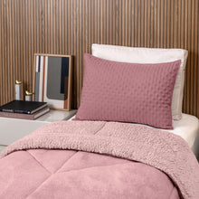 Carregar imagem no visualizador da galeria, Coberdrom Winter Colors Solteiro Avulso Sherpa Colorida Dupla Face Rosê - Lavive