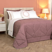 Carregar imagem no visualizador da galeria, Cobre Leito King 4 Peças Marbella Dupla Face Bordado Bege - Lavive