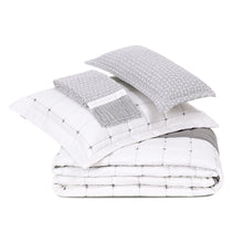 Carregar imagem no visualizador da galeria, Cobre Leito King Diana Dupla Face 5 Peças Cinza - Lavive