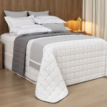 Carregar imagem no visualizador da galeria, Cobre Leito Queen Diana Dupla Face 5 Peças Cinza- Lavive