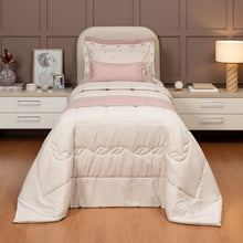 Carregar imagem no visualizador da galeria, Cobre Leito Solteiro Alice 4 Peças Toque de 300 Fios Linho Rosê - Lavive