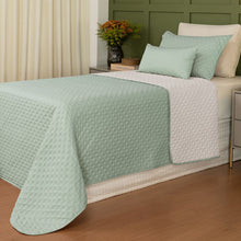 Carregar imagem no visualizador da galeria, Cobre Leito Solteiro Dupla Face 200 Fios 02 Peças Comfy Verde/Palha- Lavive