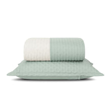 Carregar imagem no visualizador da galeria, Cobre Leito Solteiro Dupla Face 200 Fios 02 Peças Comfy Verde/Palha- Lavive