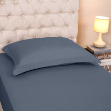 Carregar imagem no visualizador da galeria, Jogo de Cama Solteiro 200 Fios 2 Peças Slim Marinho - Casa Paulinha