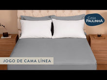 Carregar e reproduzir vídeo no visualizador da galeria, Jogo de Cama Solteiro 200 Fios 2 Peças Línea Rosê - Casa Paulinha