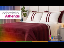 Carregar e reproduzir vídeo no visualizador da galeria, Cobre Leito Queen Athenas Vira Doblo 3 Peças Azul - Lavive