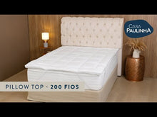 Carregar e reproduzir vídeo no visualizador da galeria, Pillow Top Casal King Toque De Pluma 200 Fios - Casa Paulinha