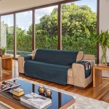 Carregar imagem no visualizador da galeria, Protetor de Sofá 3 Lugares Dupla Face 1,70m Capuccino/Bege - Lavive