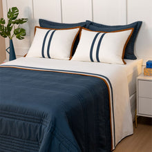 Carregar imagem no visualizador da galeria, Cobre Leito Queen Athenas Vira Doblo 3 Peças Azul - Lavive
