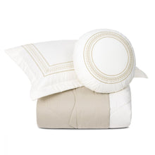 Carregar imagem no visualizador da galeria, Cobre Leito King 4 Peças Marbella Dupla Face Bordado Bege - Lavive
