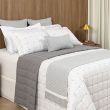 Carregar imagem no visualizador da galeria, Cobre Leito King Diana Dupla Face 5 Peças Cinza - Lavive
