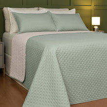 Carregar imagem no visualizador da galeria, Cobre Leito Queen Dupla Face 200 Fios 03 Peças Comfy Verde/Palha - Lavive
