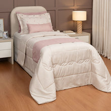 Carregar imagem no visualizador da galeria, Cobre Leito Solteiro Alice 4 Peças Toque de 300 Fios Linho Rosê - Lavive
