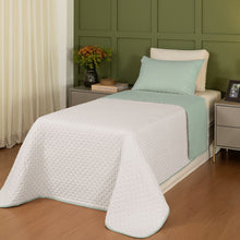 Carregar imagem no visualizador da galeria, Cobre Leito Solteiro Dupla Face 200 Fios 02 Peças Comfy Verde/Palha- Lavive
