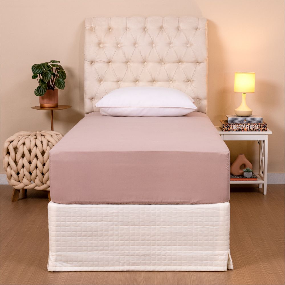 Jogo de Cama Solteiro 200 Fios 2 Peças Línea Rosê - Casa Paulinha