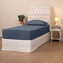 Carregar imagem no visualizador da galeria, Jogo de Cama Solteiro 200 Fios 2 Peças Slim Marinho - Casa Paulinha
