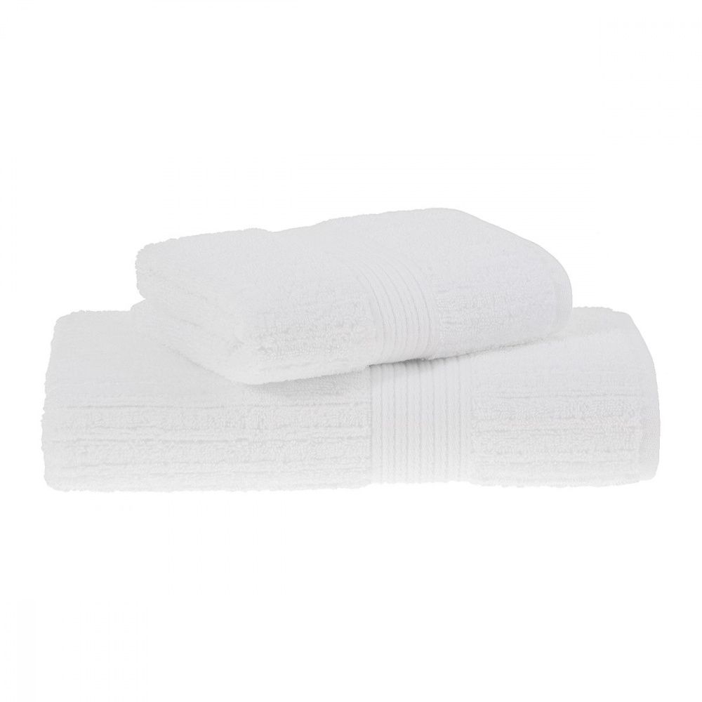 Jogo De Toalhas De Banho 100% Algodão 2 Peças Fio Penteado Branco- Buddemeyer