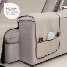 Carregar imagem no visualizador da galeria, Protetor de Sofá Retrátil 1,60m Dupla Face Cinza com Preto - Lavive
